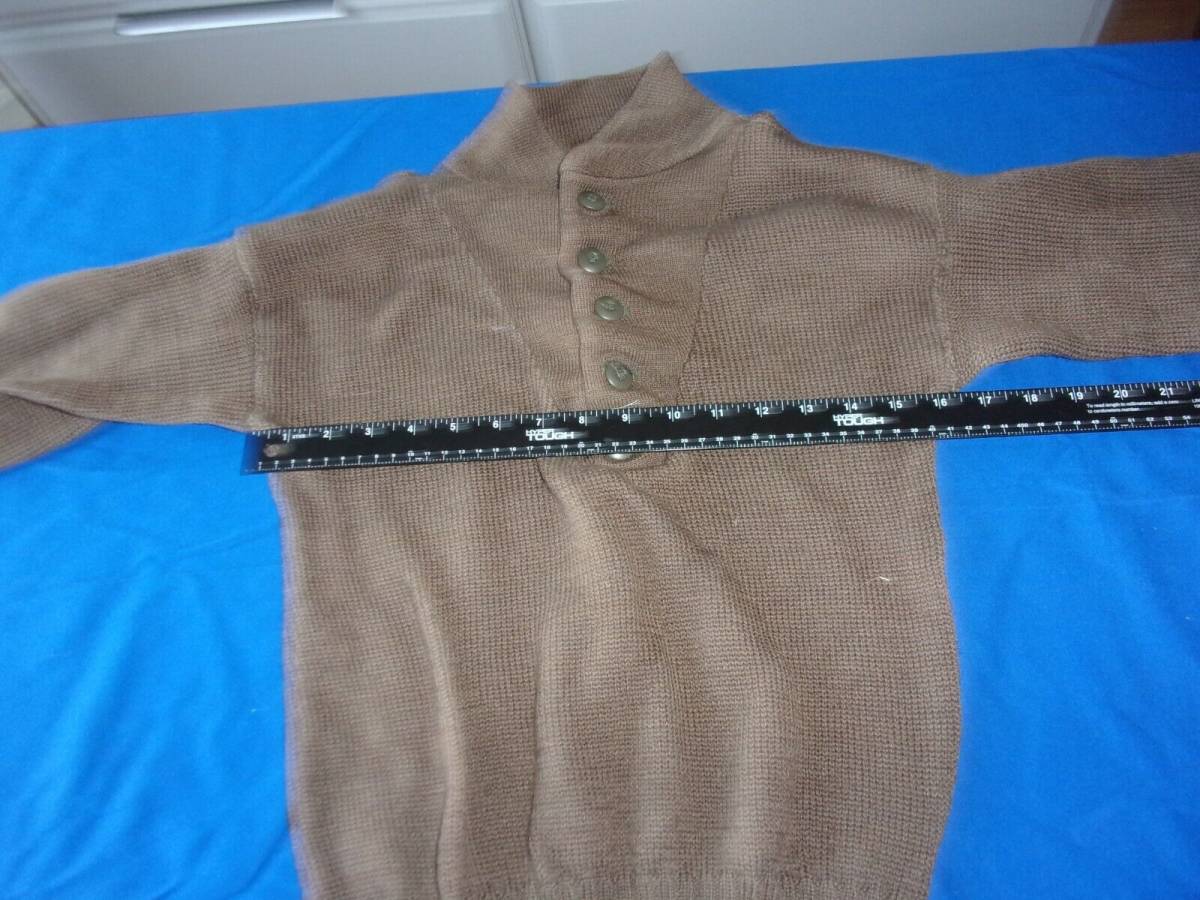 WW II 100% ACRYLIC OD BROWN 5 BUTTON SWEATER MILITARY ARMY MENS SMALL 32 CHEST D 海外 即決 6