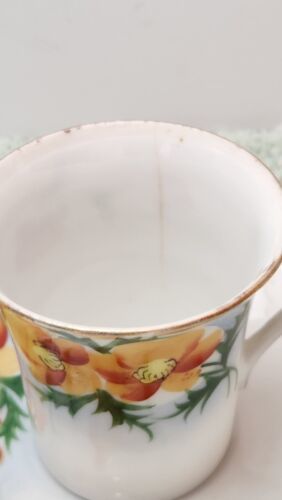 Nippon Chocolate Coffee Tea Pot set 4 Cups & Saucers, Floral, Hand Painted 海外 即決 6