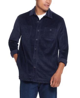 Weatherproof Vintage Men's Navy Cord Lumberjack Twill Shirt Jacket Size M 海外 即決