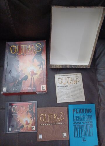 Outlaws LUCASARTS 1997 Big Box PC Game 海外 即決