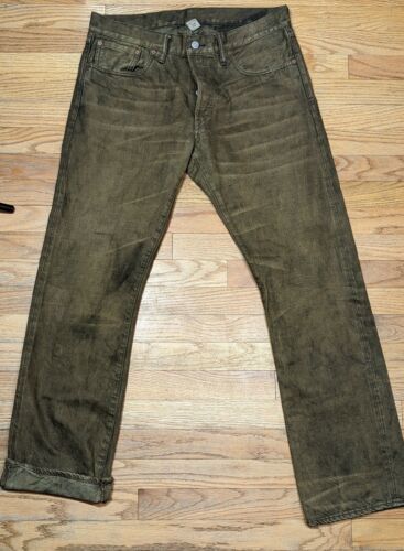 Double RL RRL Jeans 33 x 32 Measured 35 X 32 Slim Boot Shuttle Woven Selvage 海外 即決