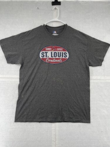 STL St Louis Cardinals Shirt Adult XL Extra Large Gray Short Sleeve MLB Baseball 海外 即決
