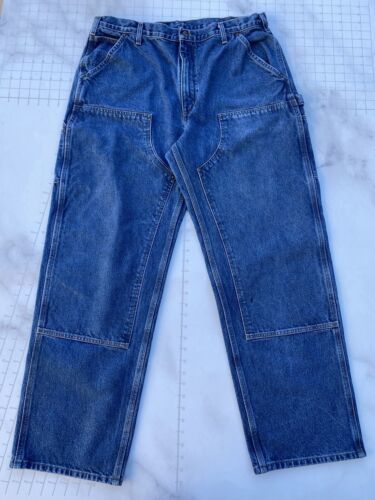 Carhartt Jeans B73DST 38x32 (36x31) Blue Double Knee Original Fit Denim Jeans 海外 即決 2