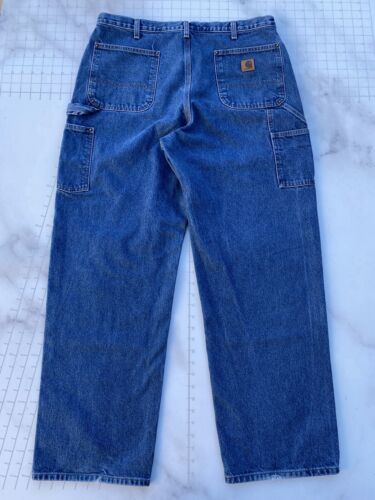 Carhartt Jeans B73DST 38x32 (36x31) Blue Double Knee Original Fit Denim Jeans 海外 即決 3