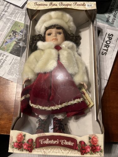 Collector's Choice ~ CHRISTMAS ~GENUINE FINE BISQUE PORCELAIN 16” DOLL 海外 即決