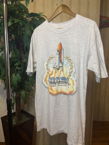 Vintage 90s 1991 Nasa Rocket Launch Graphic Single Stitch T-Shirt Sz XL 海外 即決