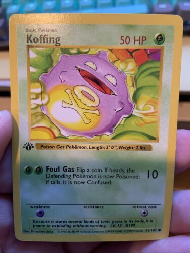 *1ST EDITION* *SHADOWLESS* - Base Set KOFFING 51/102 - *Unplayed/NM/Untouched* 海外 即決