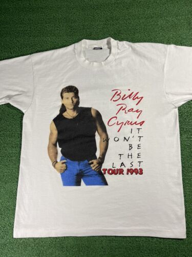 Vintage 90s Billy Ray Cyrus It Won't Be The Last Tour T Shirt Size XL White USA 海外 即決
