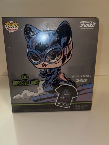 Funko Pop! and Tee Catwoman Figure Black T-shirt DC Super Villains XS Jim Lee 海外 即決