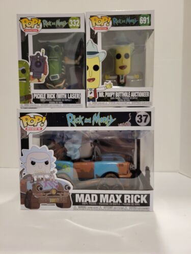 Rick and Morty Funko Pop Bundle Pickle Rick Mad Max Rick Mr. Poopy Butthole 海外 即決