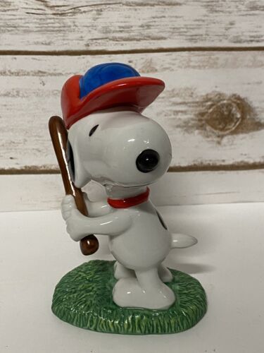 Peanuts Snoopy Baseball Player Figurine Flambro Imports Porcelain Ceramic UFS 海外 即決