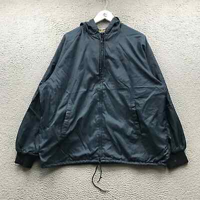 Vintage 70s 80s Auburn Sportswear Lined Windbreaker Hoodie Jacket Men's XL Navy 海外 即決