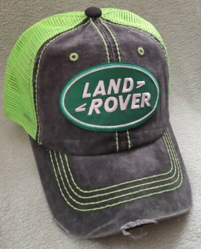 Land Rover Vintaged Mesh Trucker Hat Distressed Neon Green Land Rover Hat 海外 即決