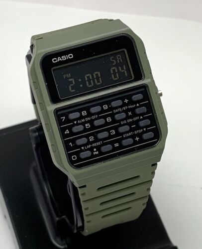 Casio Classic Calculator Wrist Watch CA53WF-3B Green Resin Alarm New W Box CA53 海外 即決