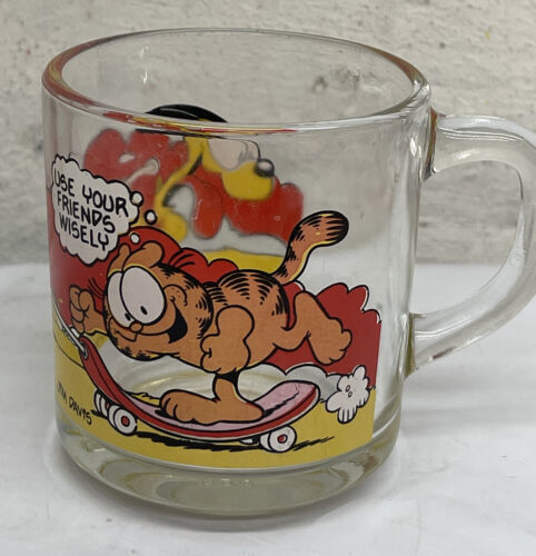 Vintage Anchor Hocking 1978 McDonalds Coffee Mug Garfield Use Friends Wisely 海外 即決