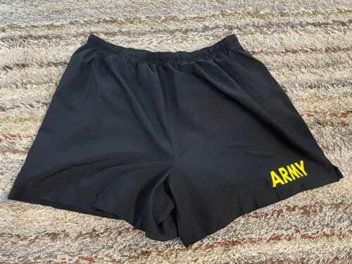 US Army PT Shorts PFU Physical Fitness Training Black Lined USGI Mens Large L 海外 即決