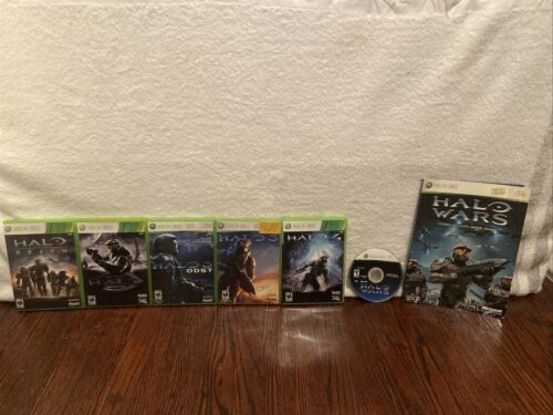 Halo 6 Game Lot Xbox 360 Reach Halo 3 ODST Halo 4 Anniversary Wars W Guide 海外 即決