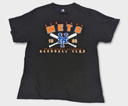 New York Mets T Shirt Mens Large LG Black MLB Genuine Merchandise Baseball Tee 海外 即決