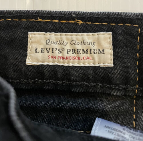 LEVI's 512 Premium Big E Jeans Men's 38X32 Slim Tapered Stretch Zip Black 海外 即決 2