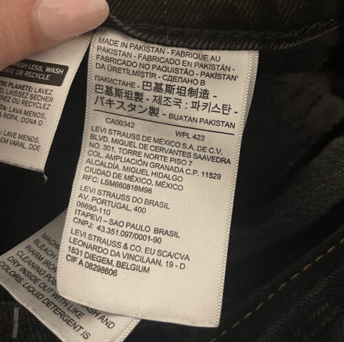 LEVI's 512 Premium Big E Jeans Men's 38X32 Slim Tapered Stretch Zip Black 海外 即決 6