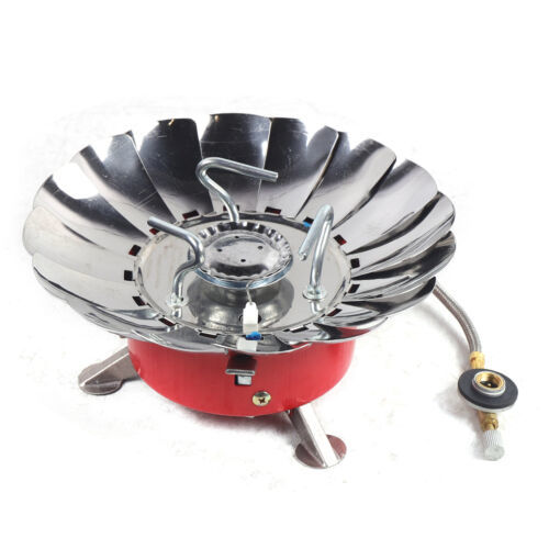Windproof Burner Cooking Tool Steel Alloy Portable lightweight Gas Stove+Tube 海外 即決