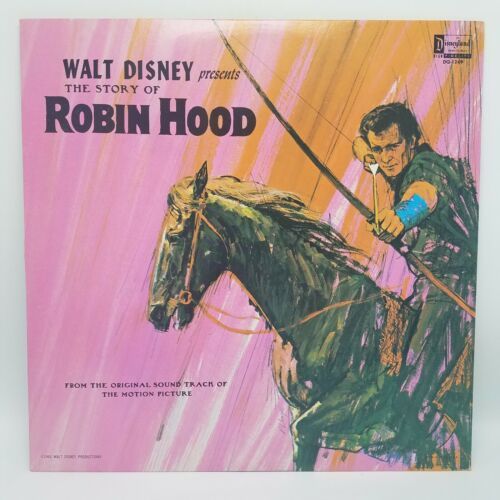 Record Walt Disney's Presents Story of Robin Hood Yelロウ Label 1964 DQ1249 LP NM 海外 即決