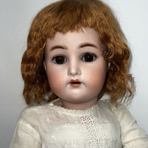 24” Antique German K Star R S & H 62 Bisque Doll BL SL Eye, BJ Body Red Wig L 海外 即決