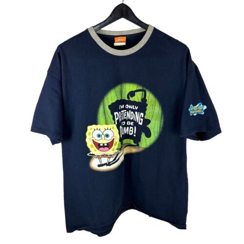 Vintage 2002 SpongeBob SquarePants Nickelodeon Cartoon Graphic Shirt Size XL 海外 即決