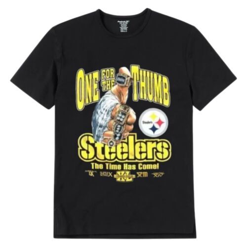 Pittsburgh Steelers Tshirt “One for the Thumb” Super Bowl Tshirt - Men’s Medium 海外 即決