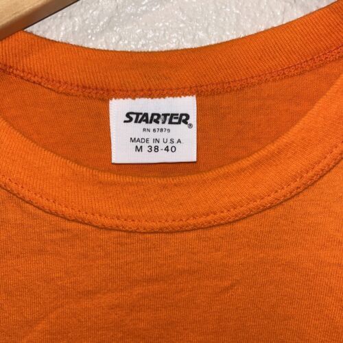 Vintage Denver Broncos T Shirt Starter Single Stitch NFL 80s USA Medium Orange 海外 即決 2