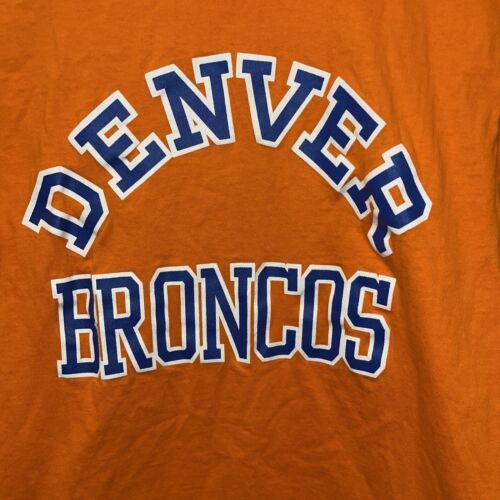 Vintage Denver Broncos T Shirt Starter Single Stitch NFL 80s USA Medium Orange 海外 即決 3