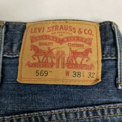 Levi's 569 Loose Straight Men's Sz 38 x 32" Blue Cotton Denim Jeans 海外 即決 6