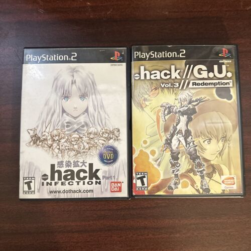 Dot Hack Infection and Dot Hack Redemption Lot Of 2 Games PS2 海外 即決