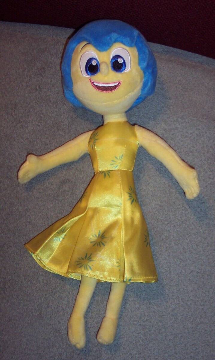 Disney Pixar Inside Out Tomy Talking JOY 14" Soft Plush Blue Hair Doll EUC 海外 即決