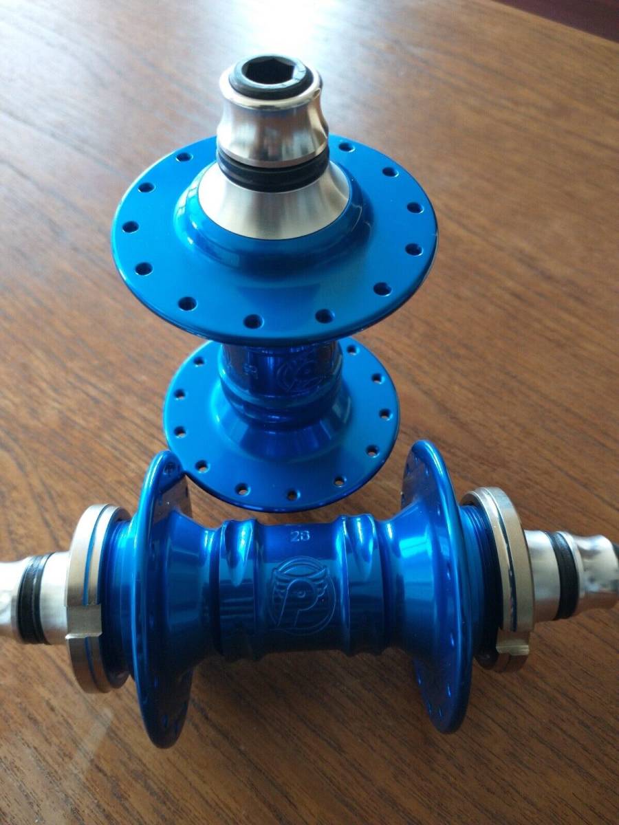 Profile Racing Track Hubs Fixed/Fixed 28H Front and Rear Blue Brand New In Box 海外 即決