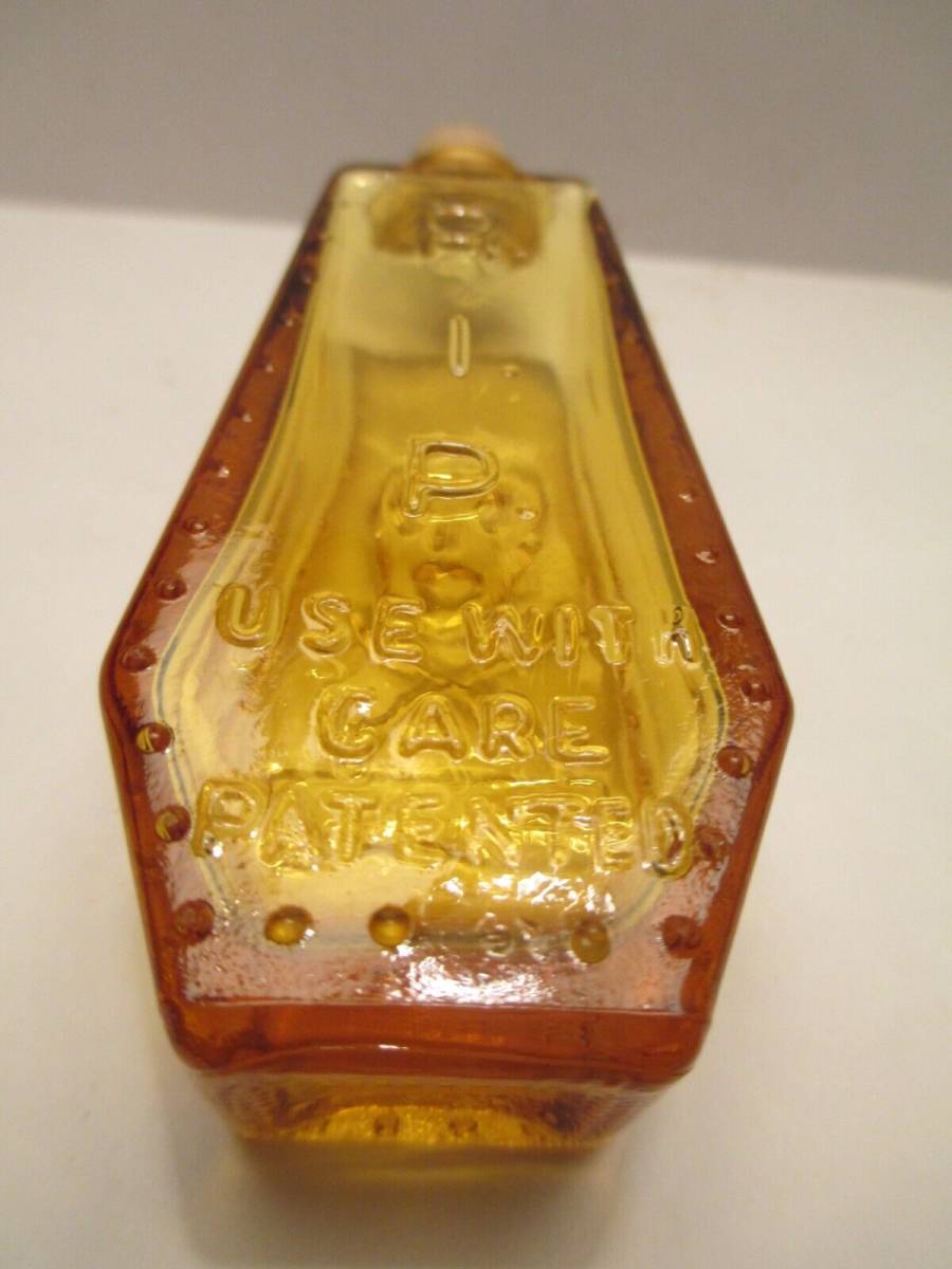 Wheaton POISON Bottle Skull & Crossbones Honey Amber R.I.P 3 inch Bottle & Cork 海外 即決