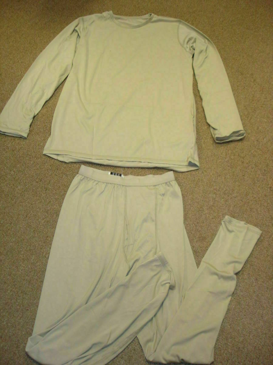Gen III ECWCS level 1 Silk Thermal Tan Top and Bottom Set Large Long 海外 即決
