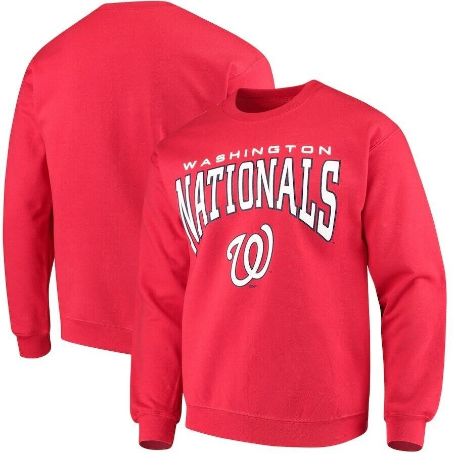 Washington Nationals Men's Stitches Pullover Red Crew Sweatshirt 3XL 海外 即決
