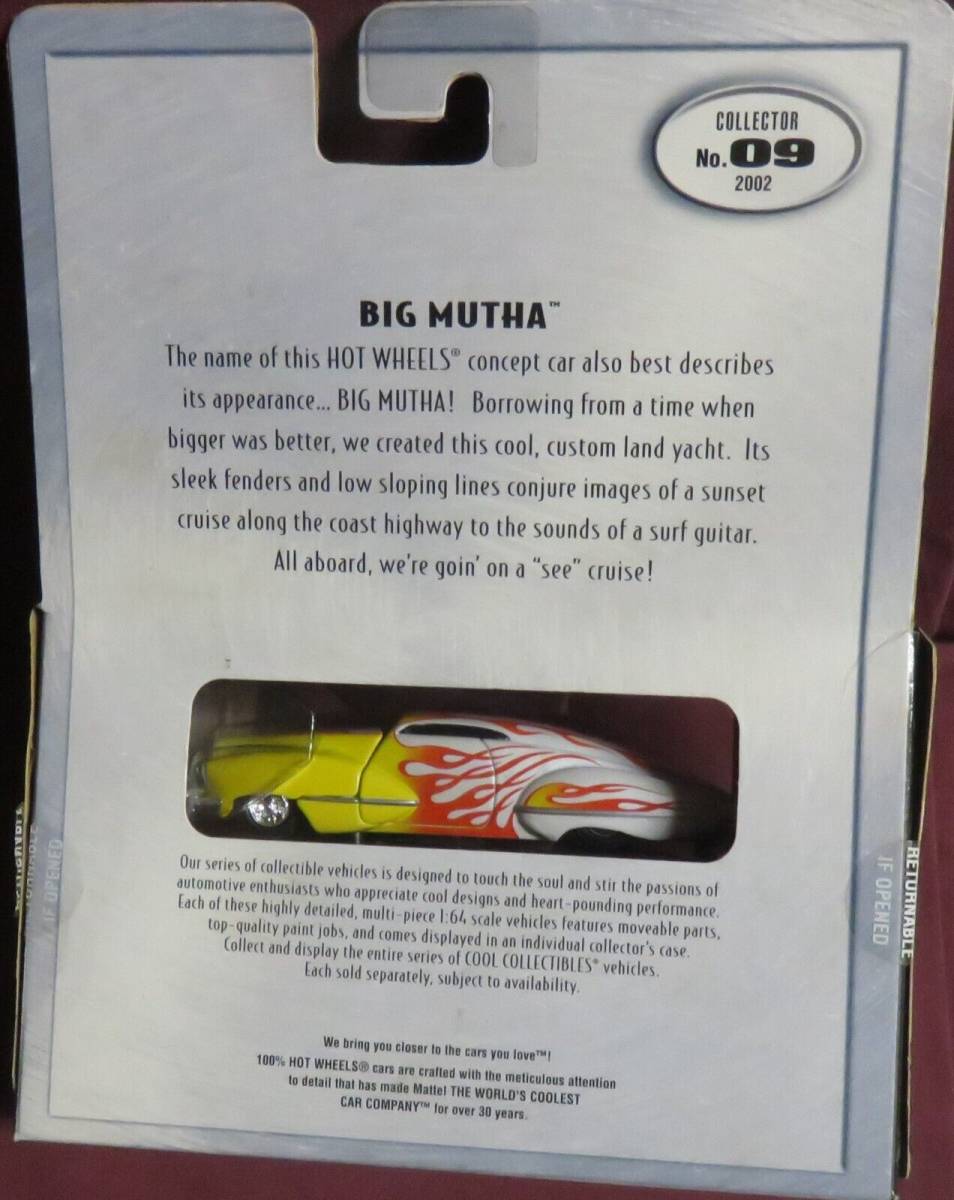 BIG MUTHA, 1/64 100% HOT WHEELS, 2000 RELEASE IN AN ACRYLIC CASE 海外 即決 2