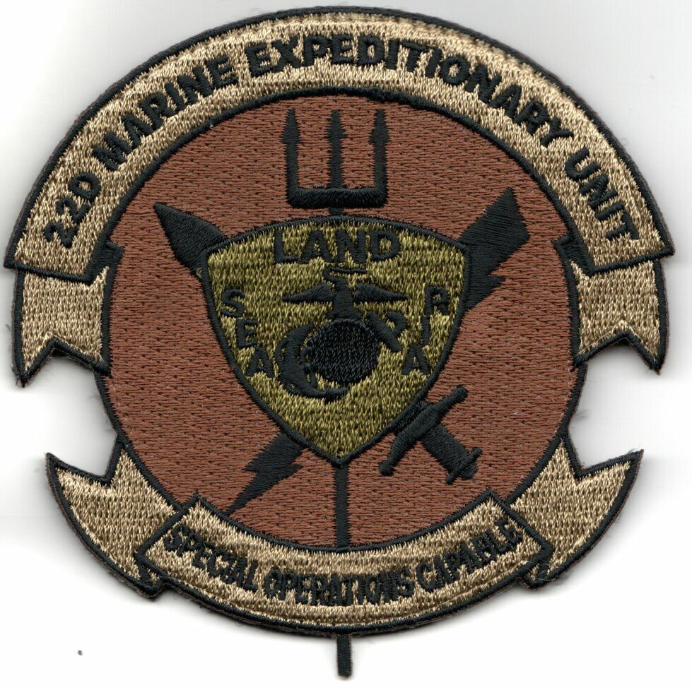 4" USMC MARINE CORPS 22ND MEU SOC OCP HOOK & LOOP EMBROIDERED JACKET PATCH 海外 即決