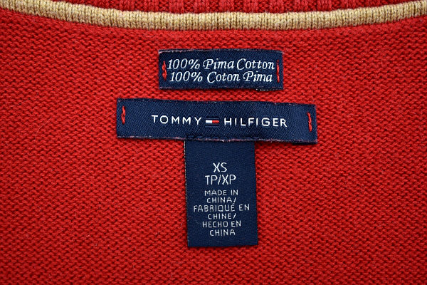 Y-5244★美品★TOMMY HILFIGER トミーヒルフィガー★春秋冬 長く使えます 正規品 ロゴ刺繍 ボーダー 長袖 コットン ニット セーター ＸＳ_画像4