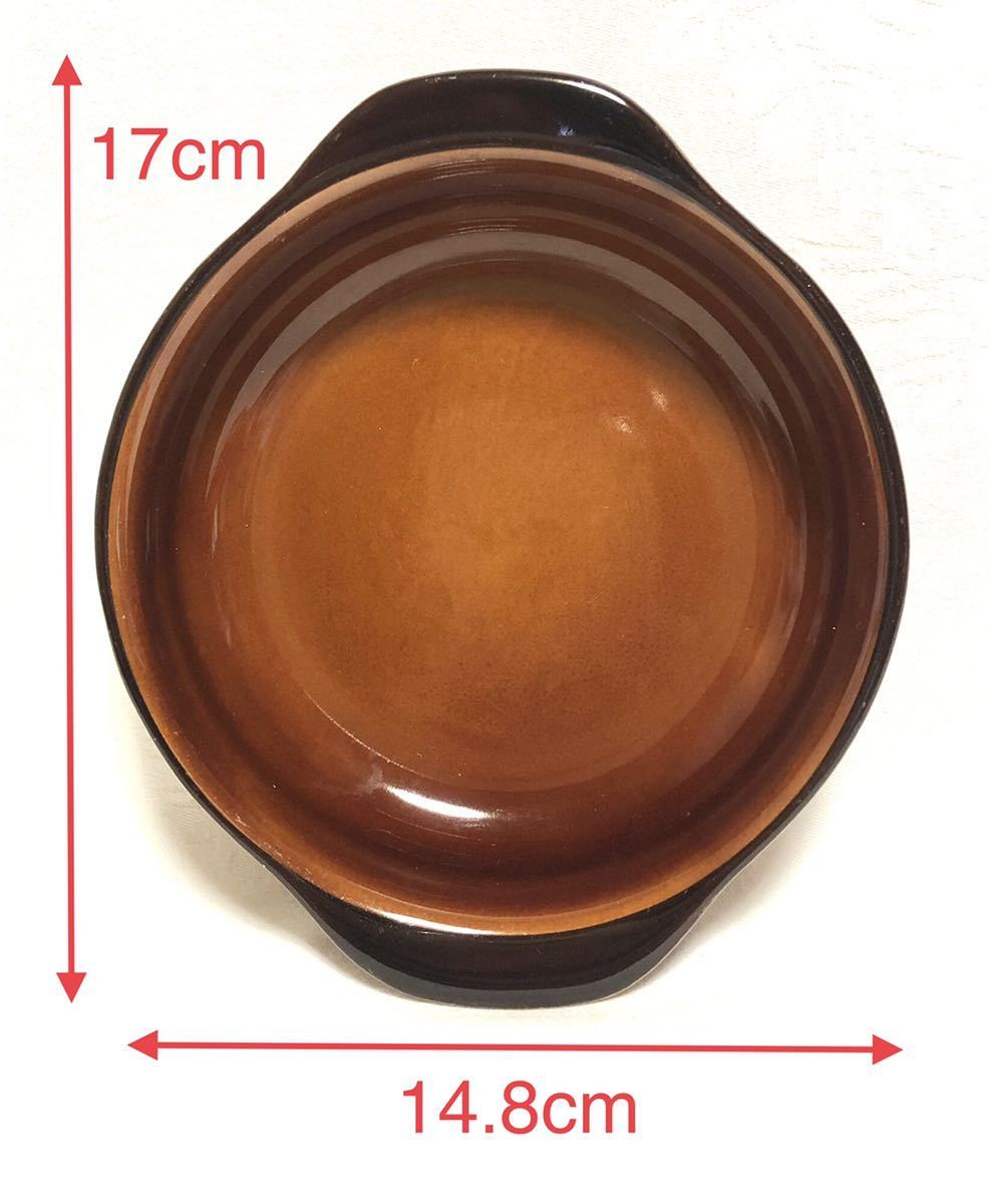 ■グラタン皿 5枚セット■ブラウン・17cm×14.8cm×4.2cm・耐熱・ドリア・オーブン・焼き物・焼き料理・洋食の画像3