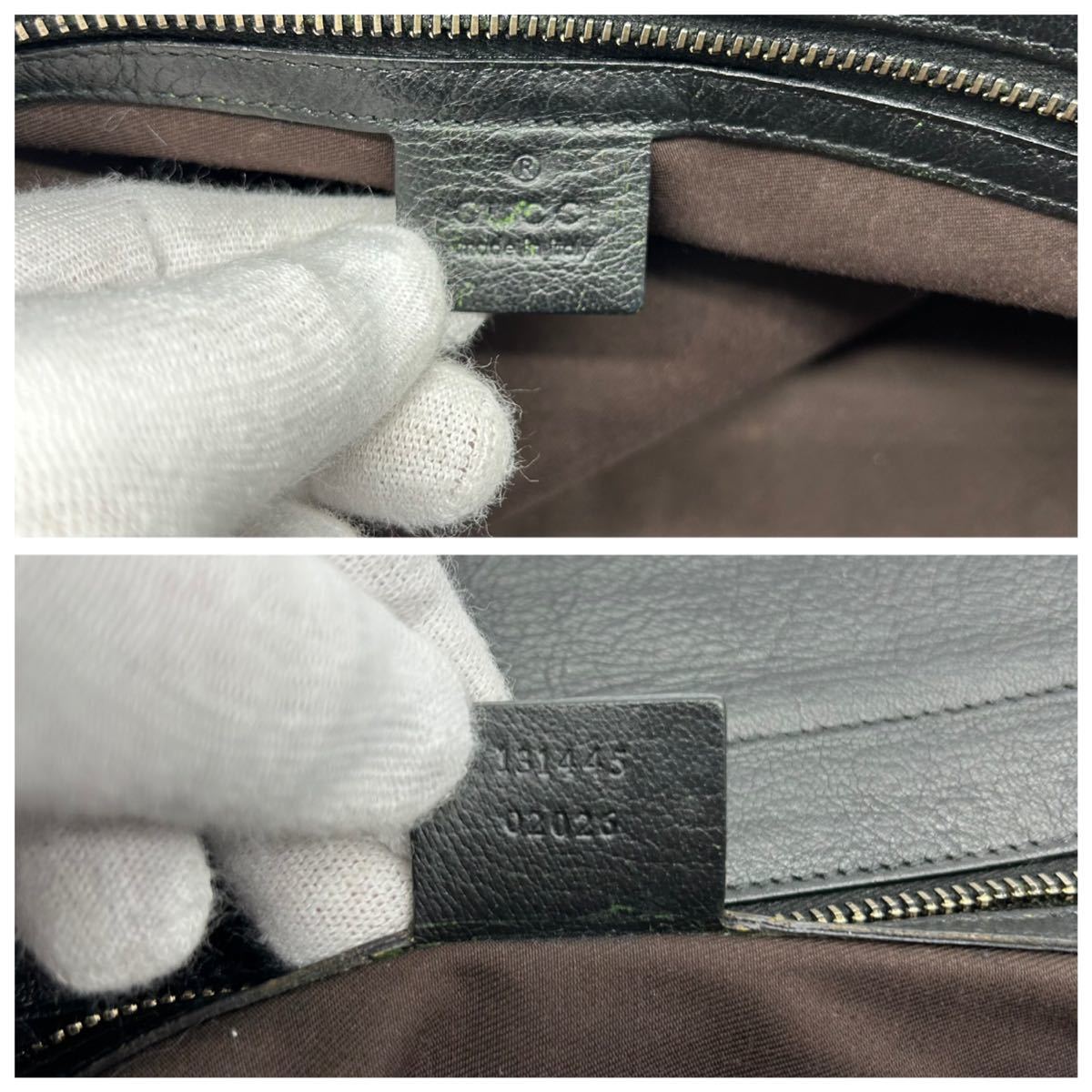 1円【超希少】GUCCI グッチ インターロッキング ゴールド金具 デカロゴ 本革 レザー ハンドバッグ トートバッグ レディース 黒 ブラック