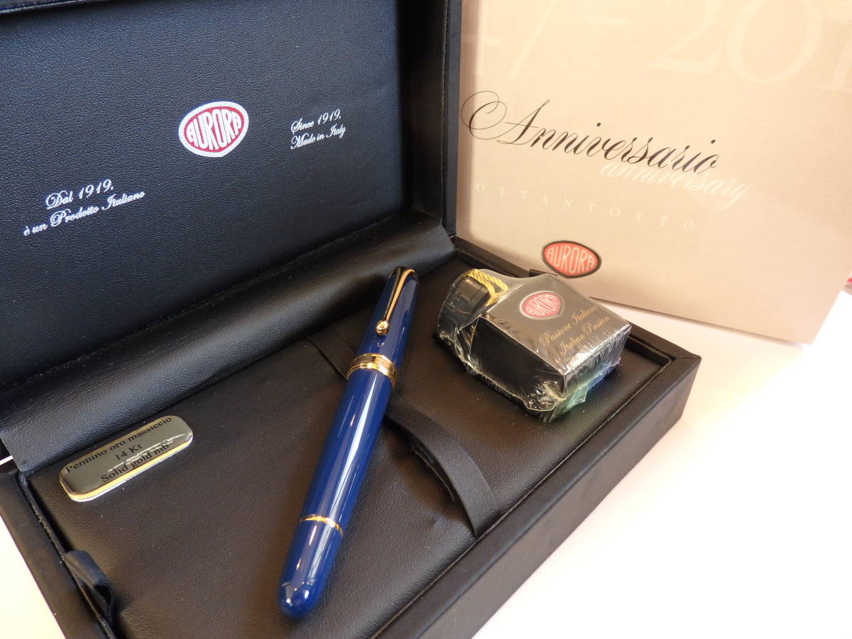 *[ new goods * unused ] Aurora 88o Tanto to70 anniversary limited goods pen .:14K585 high leg nib