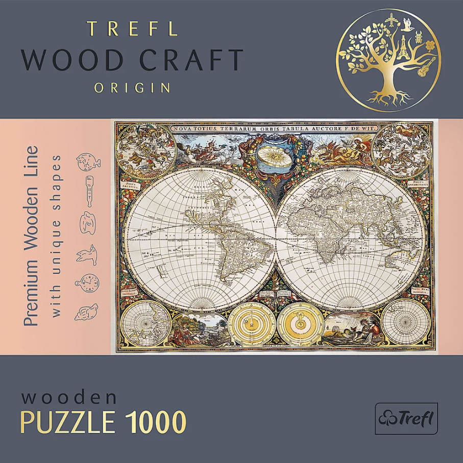 TR 20144 1000ピース 木のジグソーパズル ポーランド発売 Ancient World Map
