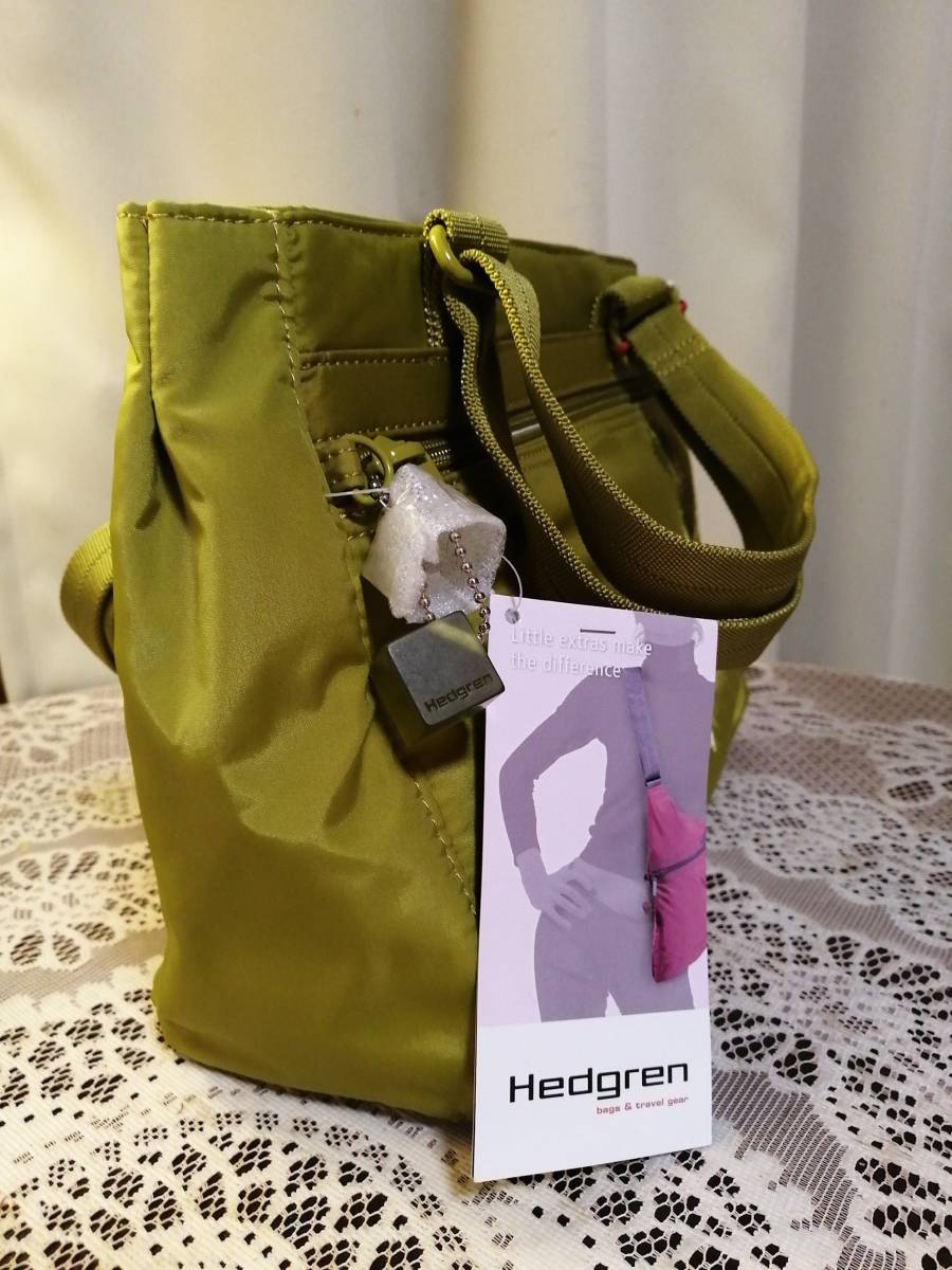 「hedgren(へデグレン・ベルギー製） アーバンバッグ　黄緑」 未使用新品_画像7
