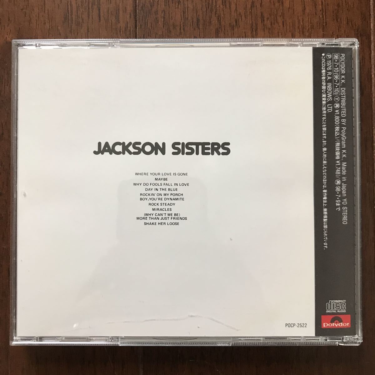 CD FREE SOUL COLLECTION JACKSON SISTERS 帯付 ジャクソン・シスターズ MIRACLES 解説:橋本徹_画像2