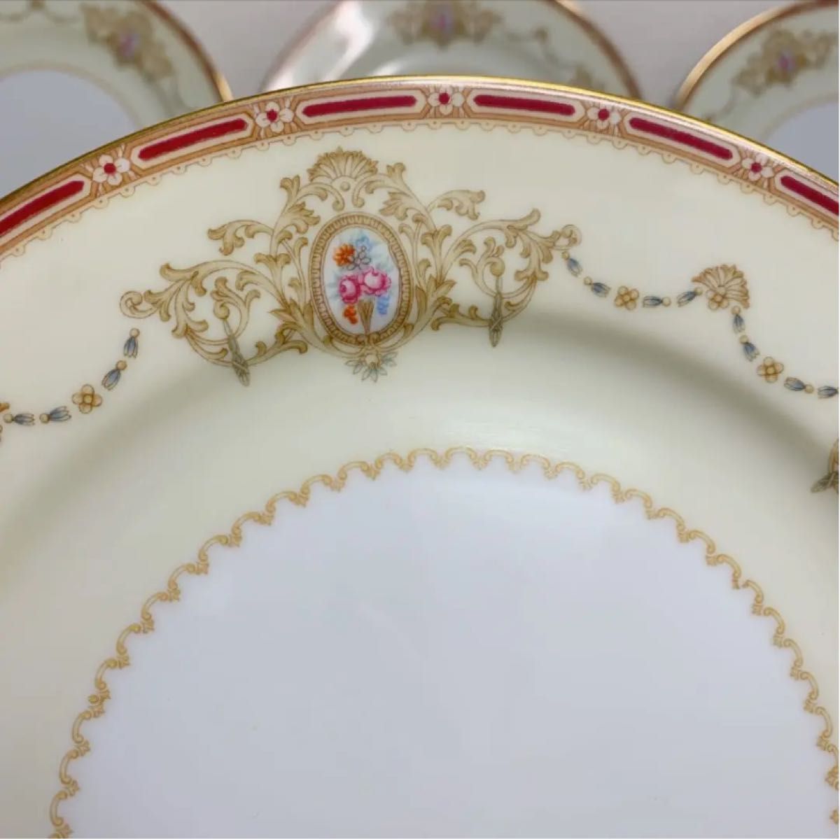 オールドノリタケ 月桂樹 金彩豪華 ディナー皿 大皿 プレート 6 オールドノリタケ 月桂樹 金彩豪華 ディナー皿 大皿 プレート 6
