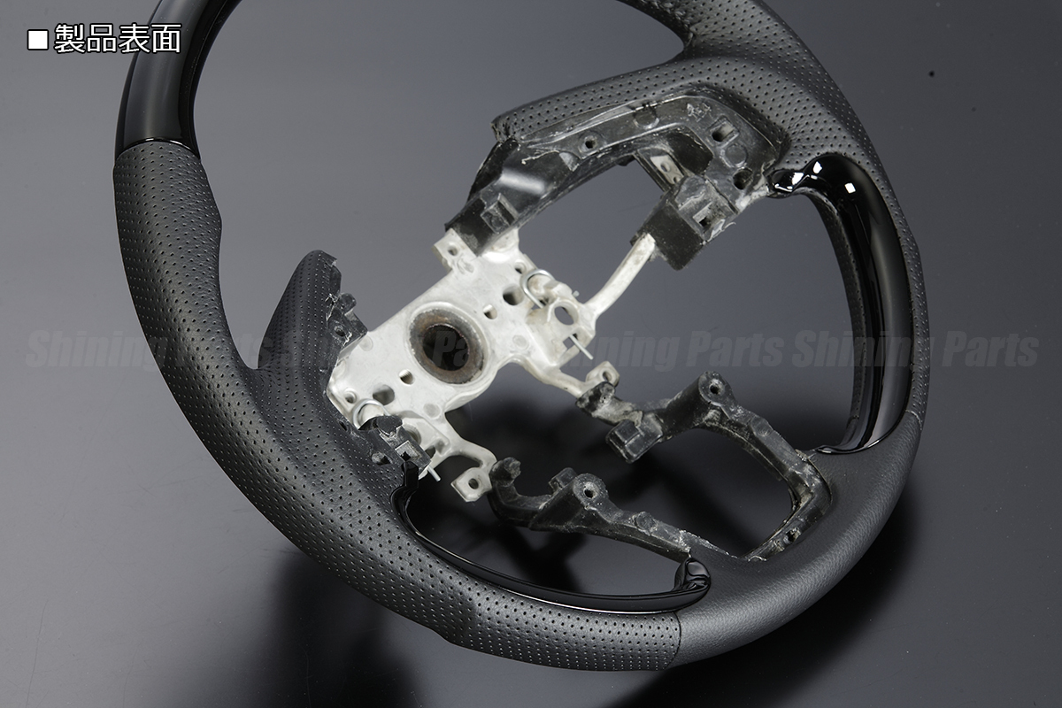 JF3/JF4 N-BOX/NBOX custom original exchange combination steering gear [ piano black × black leather ] steering wheel steering gear combination steering wheel 