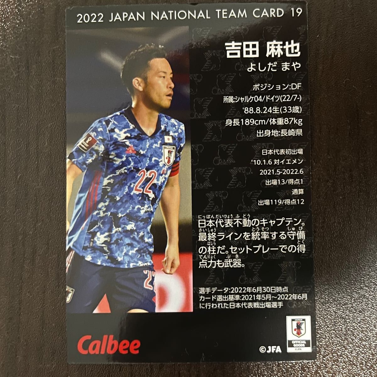 サッカー日本代表チップス　吉田麻也　カード